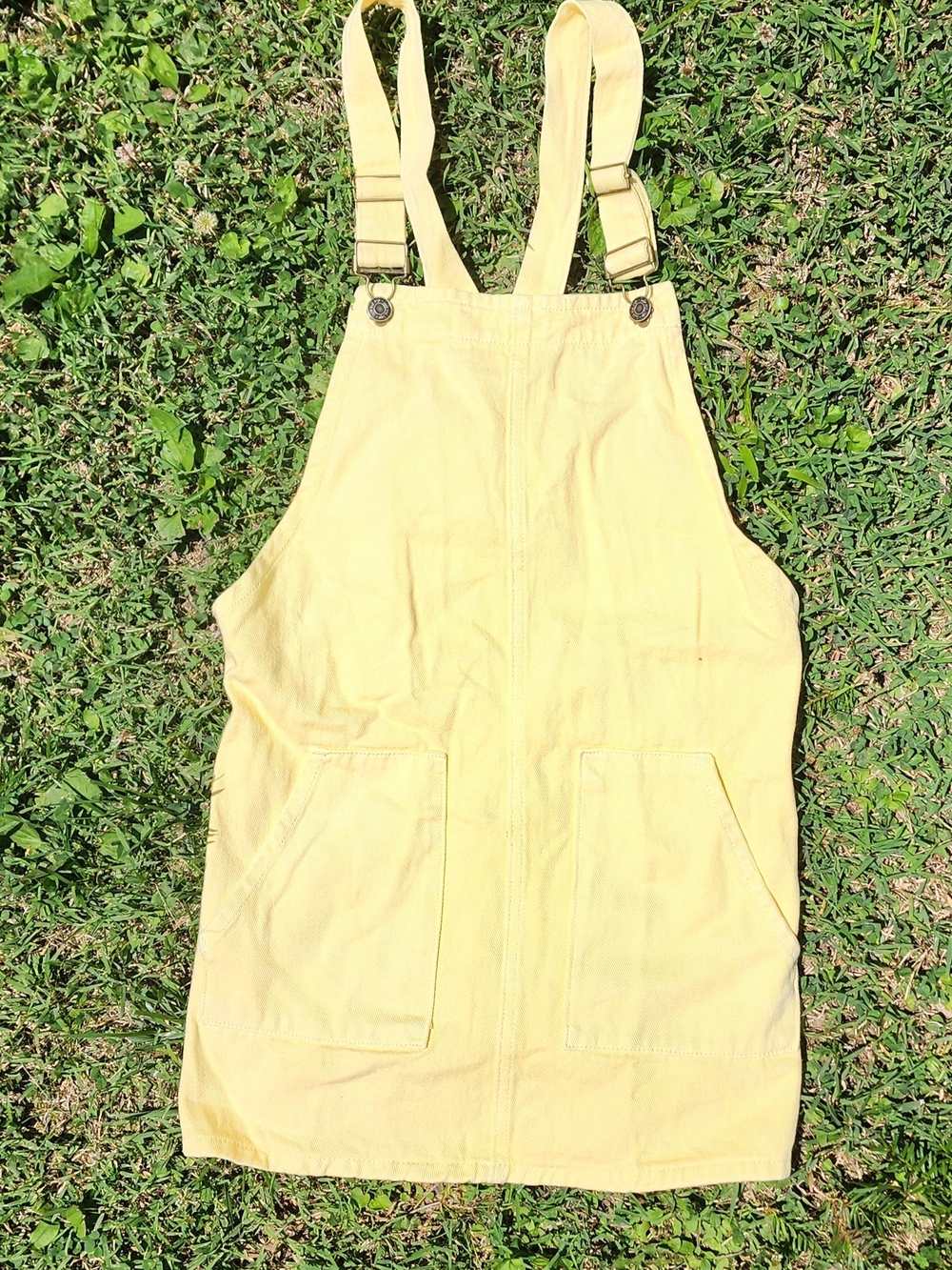 Luxe Yellow Mini Pinafore Dress
